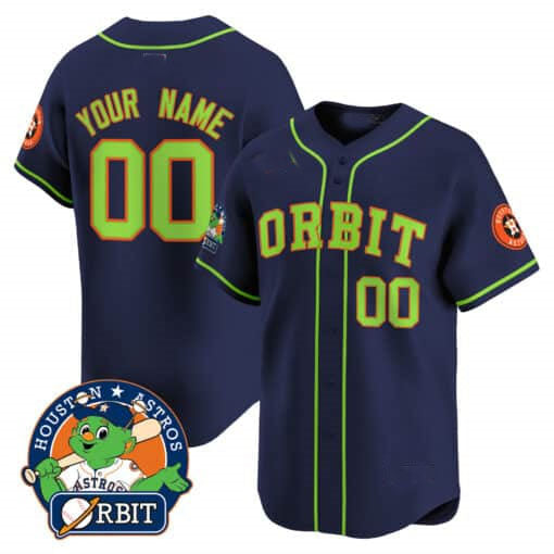Custom Houston Astros Orbit Patch Vapor Premier Limited – All Stitched Baseball Jersey view 4