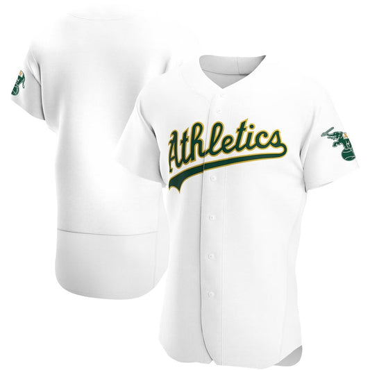 Oakland Athletics Home Authentic Team Jersey - White Stitched Baseball Jersey - Main View