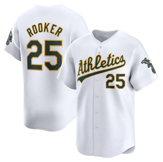 Oakland Athletics #25 Brent Rooker Home Limited Player Jersey - White Stitched Baseball Jersey - Main View