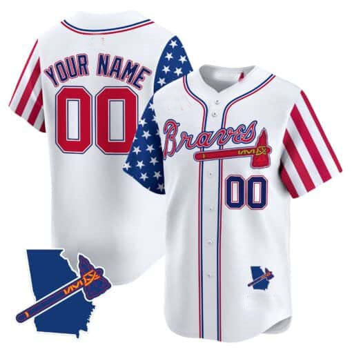Custom Atlanta Braves 2024 Independence Day Vapor Premier Limited V2 – All Stitched Baseball Jersey - Main View