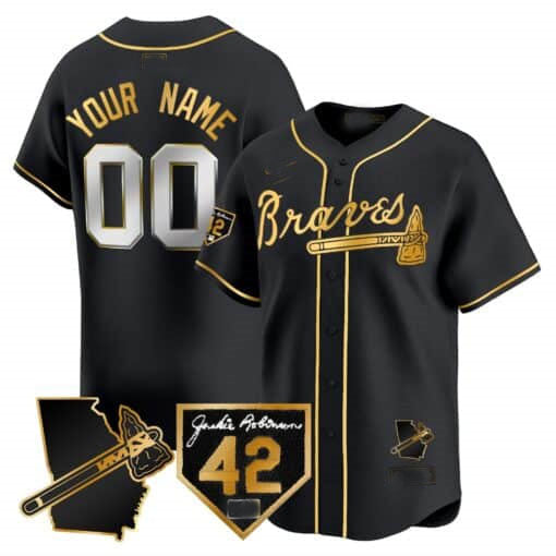 Custom Atlanta Braves 2024 Robinson & Georgia Patch Vapor Premier Limited – All Stitched Baseball Jersey - Main View