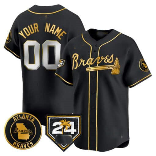 Custom Atlanta Braves 2024 Spring Training Patch Vapor Premier Limited – All Stitched Baseball Jersey - Main View