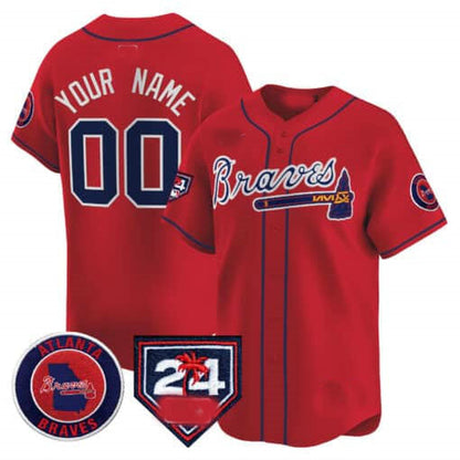 Custom Atlanta Braves 2024 Spring Training Patch Vapor Premier Limited – All Stitched Baseball Jersey view 3