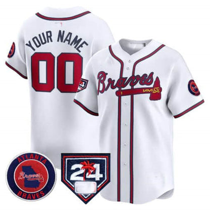 Custom Atlanta Braves 2024 Spring Training Patch Vapor Premier Limited – All Stitched Baseball Jersey view 5