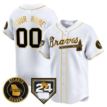 Custom Atlanta Braves 2024 Spring Training Patch Vapor Premier Limited – All Stitched Baseball Jersey view 4