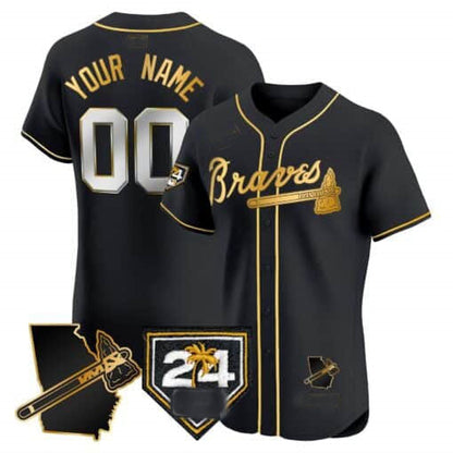 Custom Atlanta Braves 2024 Spring Training & Georgia Patch Vapor Premier Elite – All Stitched Baseball Jersey - Main View