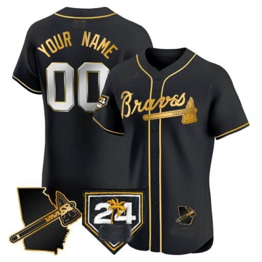 Custom Atlanta Braves 2024 Spring Training & Georgia Patch Vapor Premier Elite – All Stitched Baseball Jersey - Main View