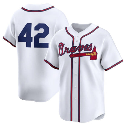 Atlanta Braves 2024 #42 Jackie Robinson Day Home Limited Jersey – White Stitches Baseball Jerseys - Main View