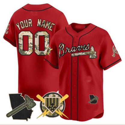 Custom Atlanta Braves Armed Forces Day Vapor Premier Limited – All Stitched Baseball Jersey view 4