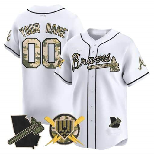 Custom Atlanta Braves Armed Forces Day Vapor Premier Limited – All Stitched Baseball Jersey view 2