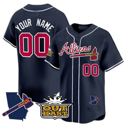 Custom Atlanta Braves Atliens Vapor Premier Limited V2 – All Stitched Baseball Jersey - Main View