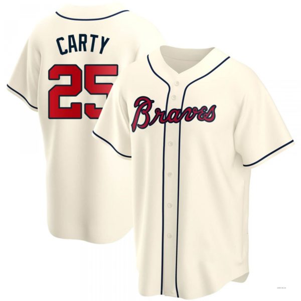 Atlanta Braves #25 Rico Carty Cream Alternate Jersey Stitches Baseball Jerseys - Main View