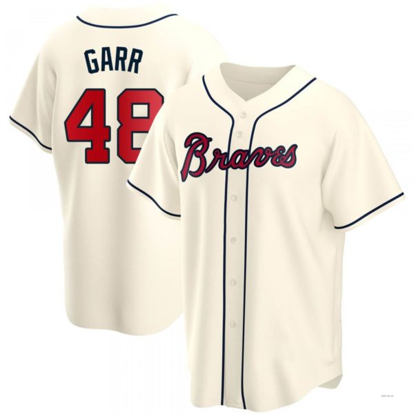 Atlanta Braves #48 Ralph Garr Cream Alternate Jersey Stitches Baseball Jerseys - Main View