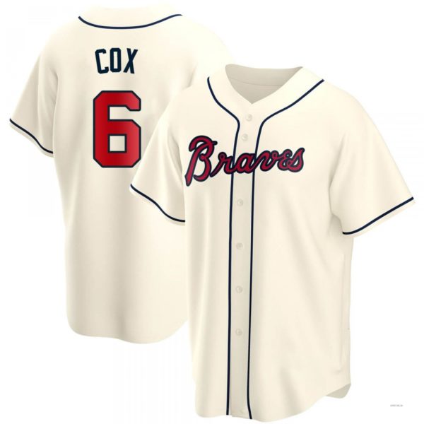 Atlanta Braves #6 Bobby Cox Cream Alternate Jersey Stitches Baseball Jerseys - Main View