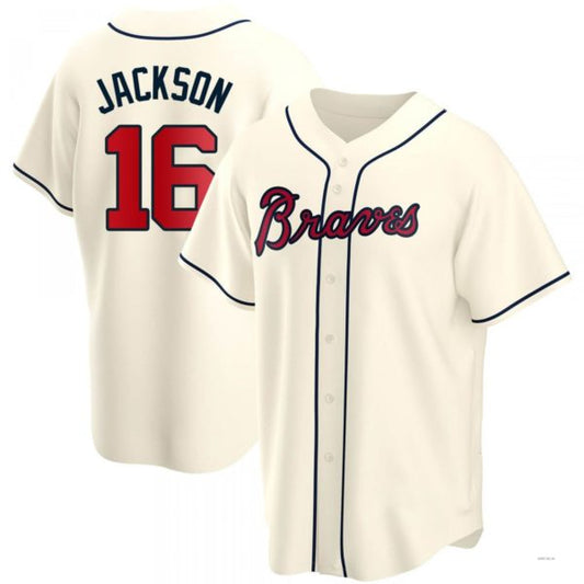 Atlanta Braves #16 Sonny Jackson Cream Alternate Jersey Stitches Baseball Jerseys - Main View