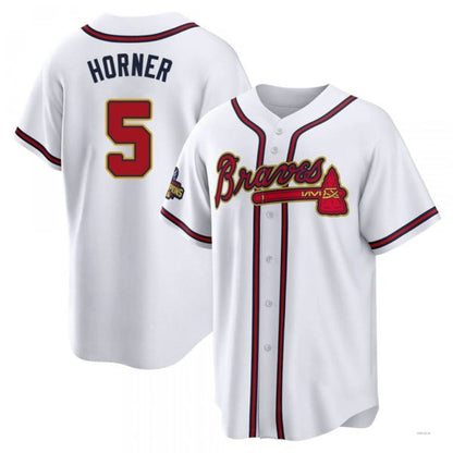 Atlanta Braves #5 Bob Horner Cream Alternate Jersey Stitches Baseball Jerseys - Main View