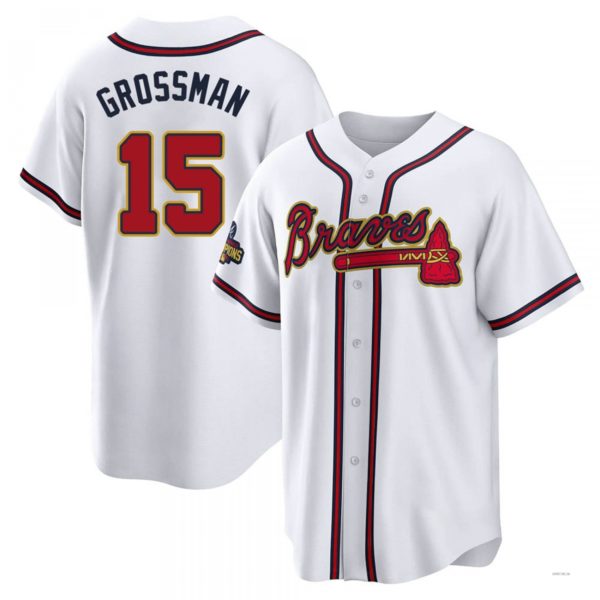 Atlanta Braves #15 Robbie Grossman Gold White 2022 Program Jersey Stitches Baseball Jerseys - Main View