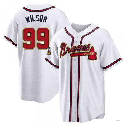 Atlanta Braves #99 Brooks Wilson Gold White 2022 Program Jersey Stitches Baseball Jerseys - Main View