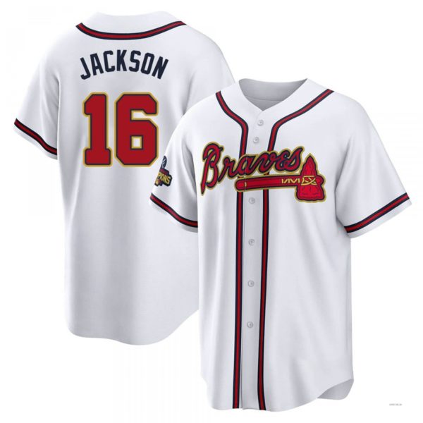 Atlanta Braves #16 Sonny Jackson Gold White 2022 Program Jersey Stitches Baseball Jerseys - Main View