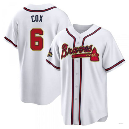 Atlanta Braves #6 Bobby Cox Gold White 2022 Program Jersey Stitches Baseball Jerseys - Main View