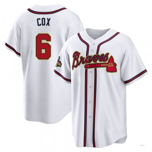 Atlanta Braves #6 Bobby Cox Gold White 2022 Program Jersey Stitches Baseball Jerseys - Main View