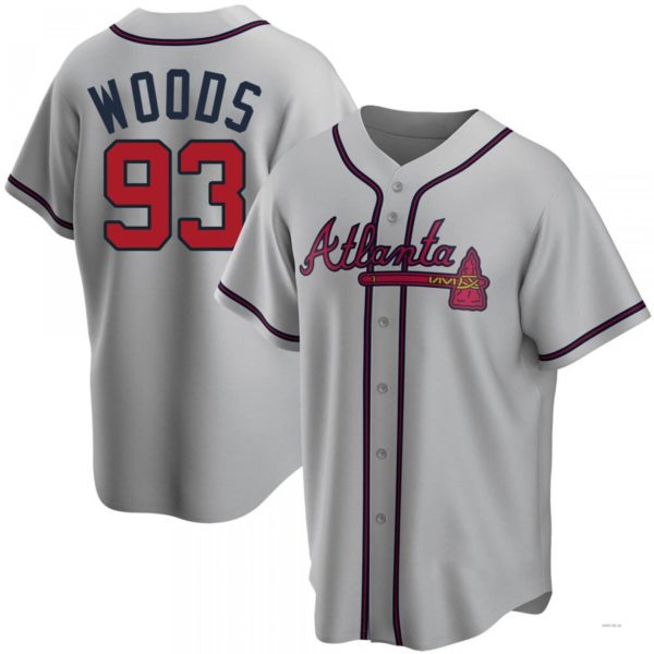 Atlanta Braves #93 William Woods Gray Road Jersey Stitches Baseball Jerseys - Main View