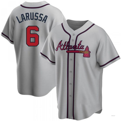 Atlanta Braves #6 Tony Larussa Gray Road Jersey Stitches Baseball Jerseys - Main View