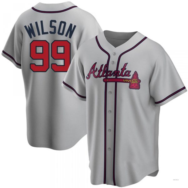 Atlanta Braves #99 Brooks Wilson Gray Road Jersey Stitches Baseball Jerseys - Main View