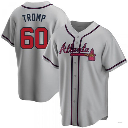 Atlanta Braves #60 Chadwick Tromp Gray Road Jersey Stitches Baseball Jerseys - Main View