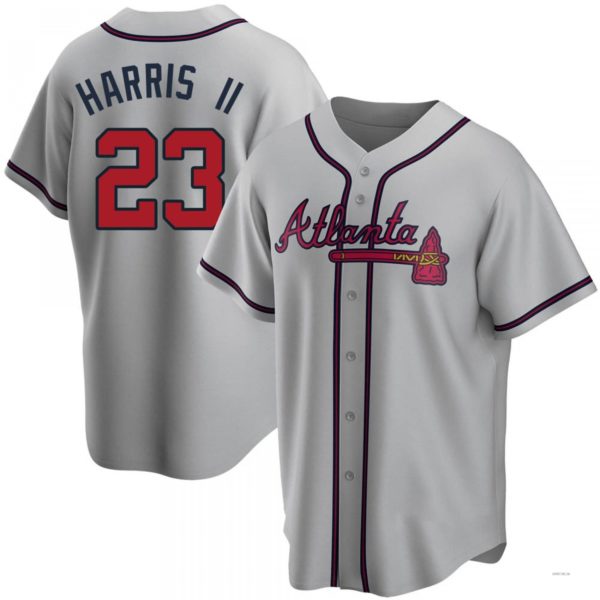 Atlanta Braves #23 Michael Harris II Gray Road Jersey Stitches Baseball Jerseys - Main View