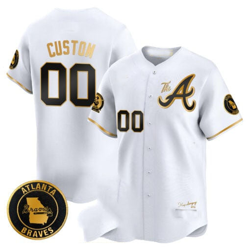 Custom Atlanta Braves Hank Aaron 715th Home Run Patch Vapor Premier Limited V2 – All Stitched Baseball Jersey view 5