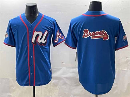 Atlanta Braves National League Team Big Logo Blue 2025 All-Star Edition Limited Stitched Baseball Jersey - Main View