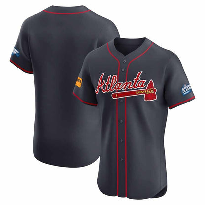 Atlanta Braves Navy 2025 Speedway Classic Alternate Elite Baseball Jersey - Main View