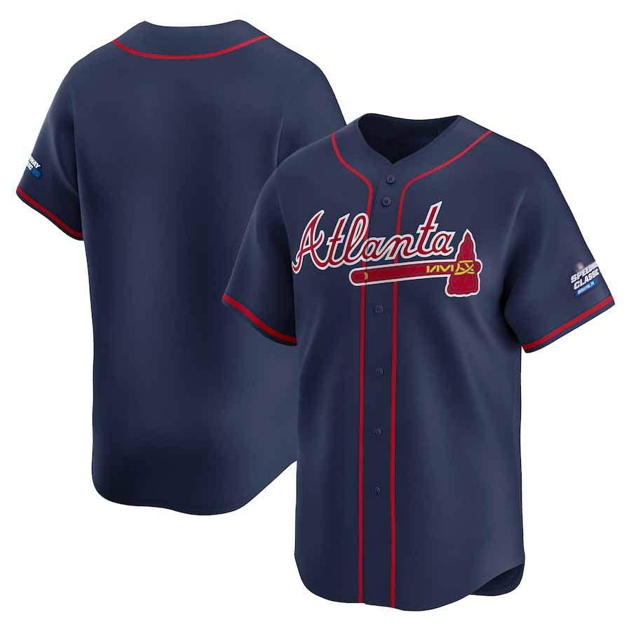 Atlanta Braves Navy 2025 Speedway Classic Alternate Limited Baseball Jersey - Main View