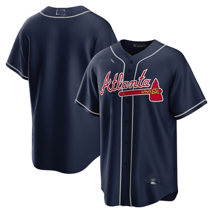 Atlanta Braves Navy Alternate Replica Team Jersey Stitches Baseball Jerseys - Main View