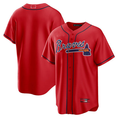 Atlanta Braves Red Alternate Replica Team Jersey Stitches Baseball Jerseys - Main View