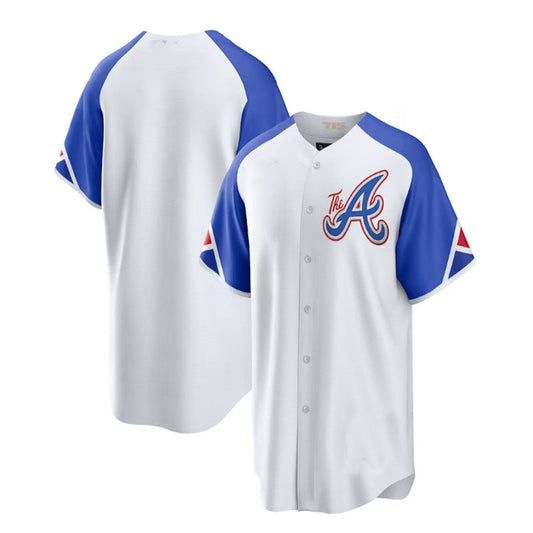 Atlanta Braves White 2023 City Connect Authentic Player Jersey Stitches Baseball Jerseys - Main View