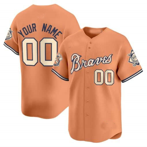 Custom Atlanta Braves Peaches n’ Cream Vapor Premier Limited – All Stitched Baseball Jersey - Main View