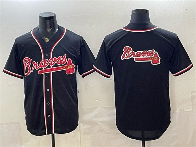 Atlanta Braves Team Big Logo 2026 Fashion Replica Black Out Stitched Jersey - Main View