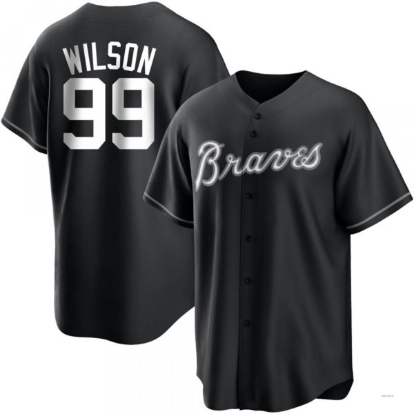 Atlanta Braves #99 Brooks Wilson White Black Jersey Stitches Baseball Jerseys - Main View
