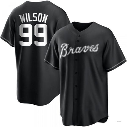 Atlanta Braves #99 Brooks Wilson White Black Jersey Stitches Baseball Jerseys - Main View