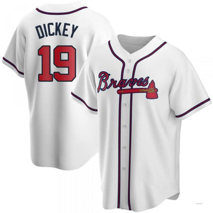 Atlanta Braves #19 R.A. Dickey White Home Jersey Stitches Baseball Jerseys - Main View