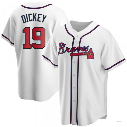 Atlanta Braves #19 R.A. Dickey White Home Jersey Stitches Baseball Jerseys - Main View