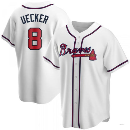 Atlanta Braves #8 Bob Uecker White Home Jersey Stitches Baseball Jerseys - Main View