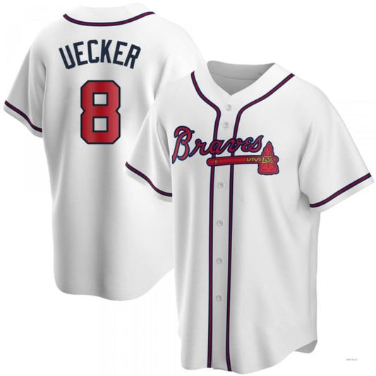 Atlanta Braves #8 Bob Uecker White Home Jersey Stitches Baseball Jerseys - Main View