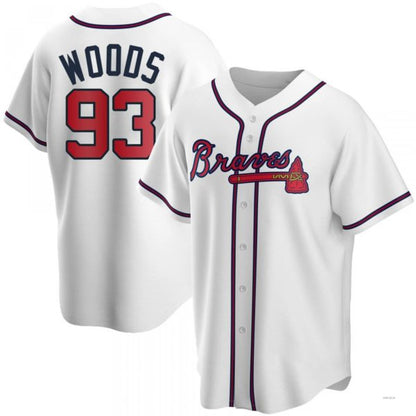 Atlanta Braves #93 William Woods White Home Jersey Stitches Baseball Jerseys - Main View
