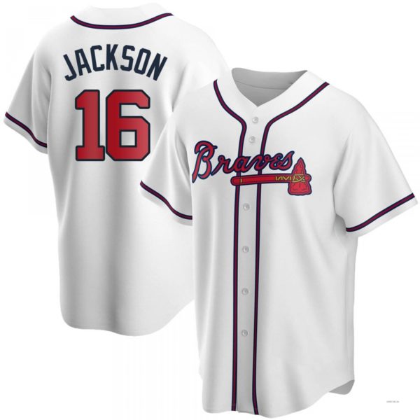 Atlanta Braves #16 Sonny Jackson White Home Jersey Stitches Baseball Jerseys - Main View