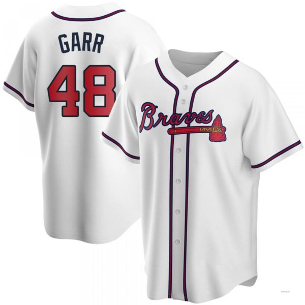 Atlanta Braves #48 Ralph Garr White Home Jersey Stitches Baseball Jerseys - Main View