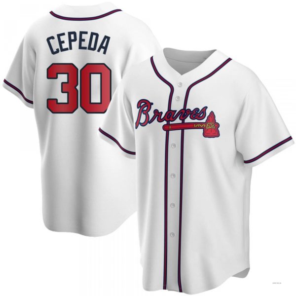 Atlanta Braves #30 Orlando Cepeda White Home Jersey Stitches Baseball Jerseys - Main View