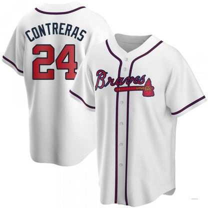 Atlanta Braves #24 William Contreras White Home Jersey Stitches Baseball Jerseys - Main View